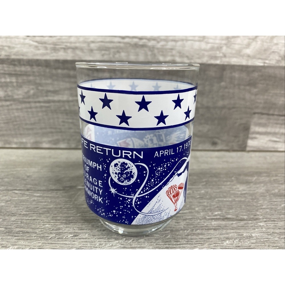 Vintage Apollo 13 Safe Return Astronaut Glass 4" Glass NASA